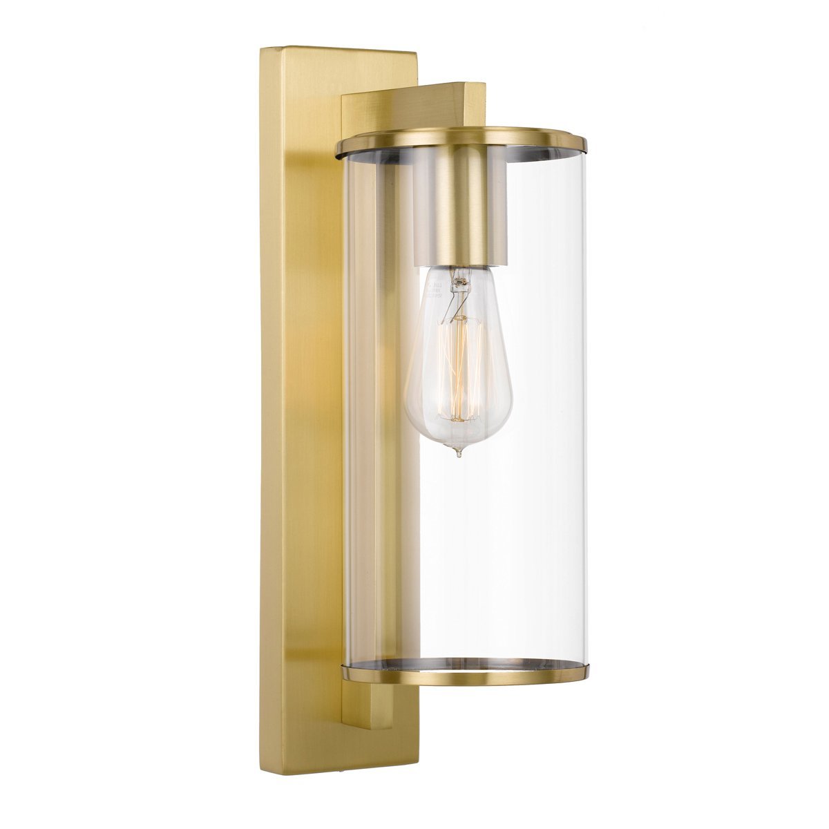 Perova Small IP44 Exterior Wall Light in Brass