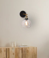 Thumbnail for PESINI: Interior Swing Arm Glass with Antique Brass/ Chrome Highlight Wall Lights