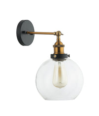 Thumbnail for PESINI: Interior Swing Arm Glass with Antique Brass/ Chrome Highlight Wall Lights