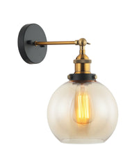 Thumbnail for PESINI: Interior Swing Arm Glass with Antique Brass/ Chrome Highlight Wall Lights