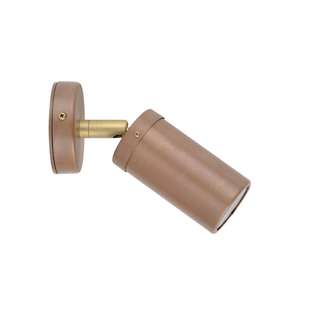 Single Adjustable GU10 Exterior Surface Mounted Wall Pillar Spot Light in Aged Copper