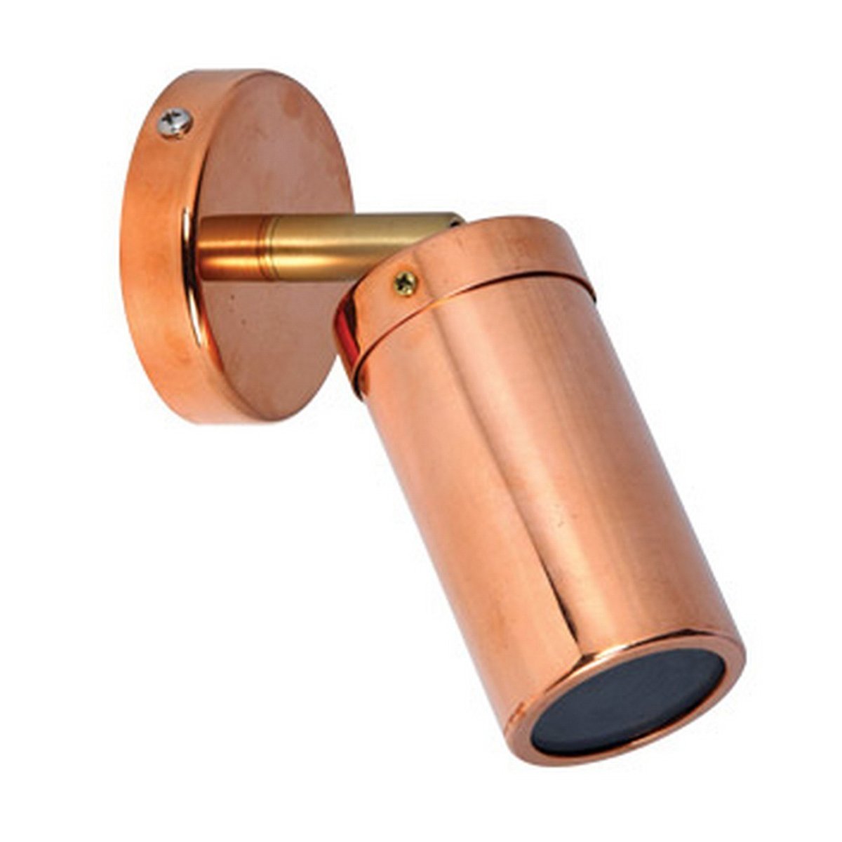 Single Adjustable Brass Knuckle GU10 Exterior Surface Mounted Wall Pillar Spot Light in Copper