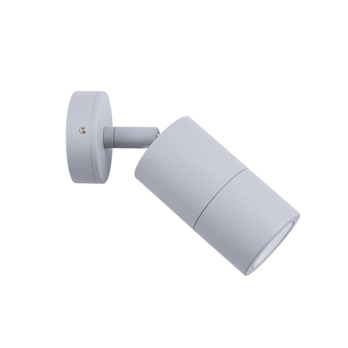 Single Adjustable GU10 Exterior Surface Mounted Wall Pillar Spot Light in Matt Grey