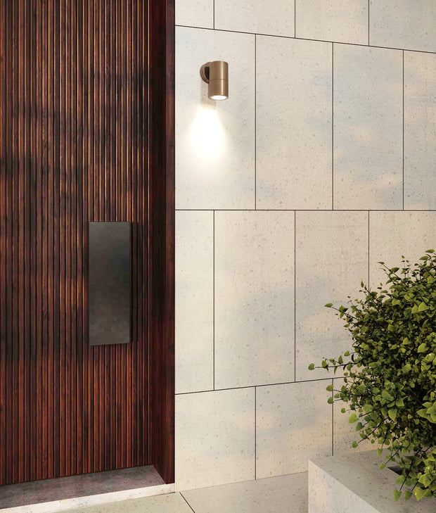 GU10 Exterior Wall Pillar Spot Lights (Aged Brass) IP65