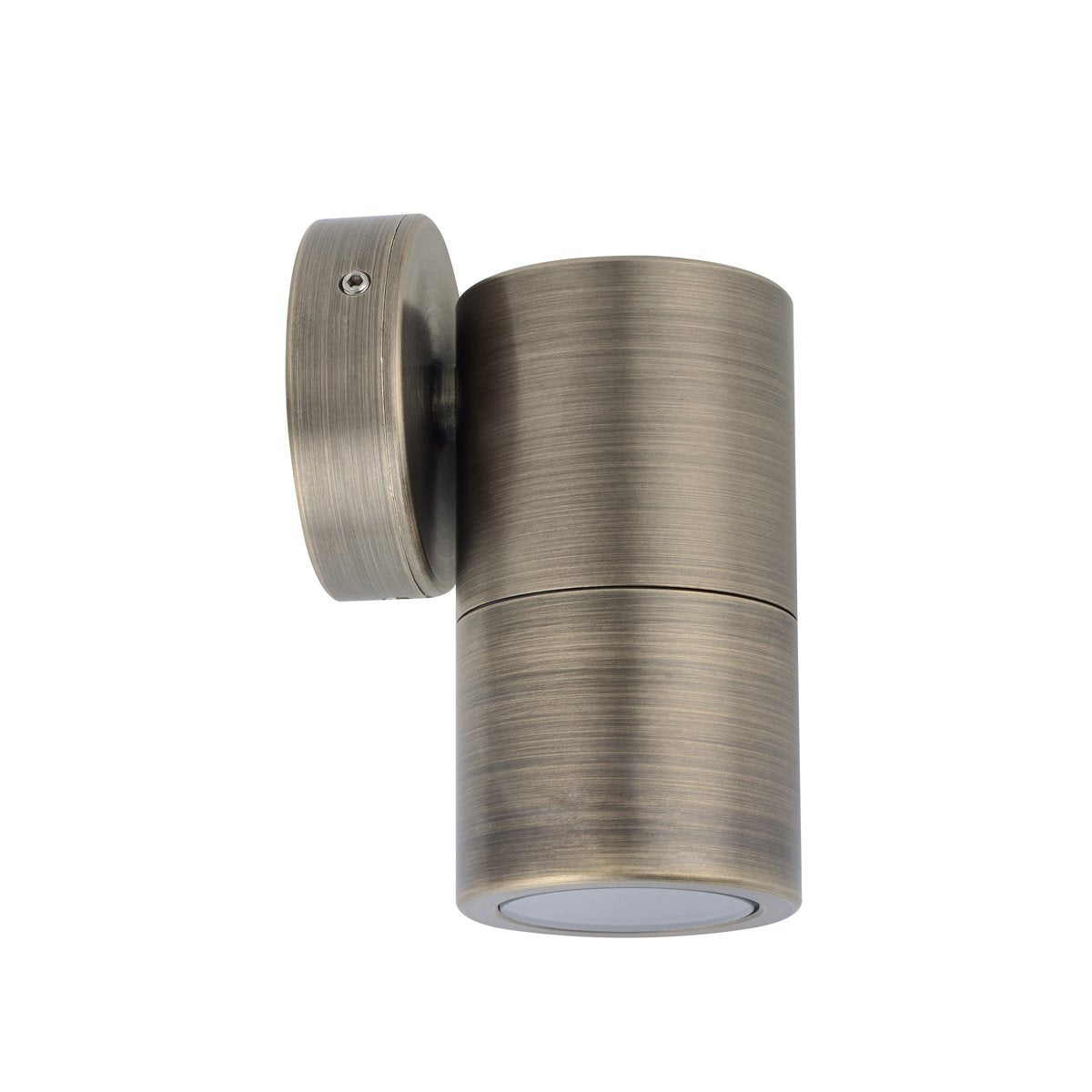 Fixed GU10 Exterior Surface Mounted Wall Pillar Spot Light in Antique Brass