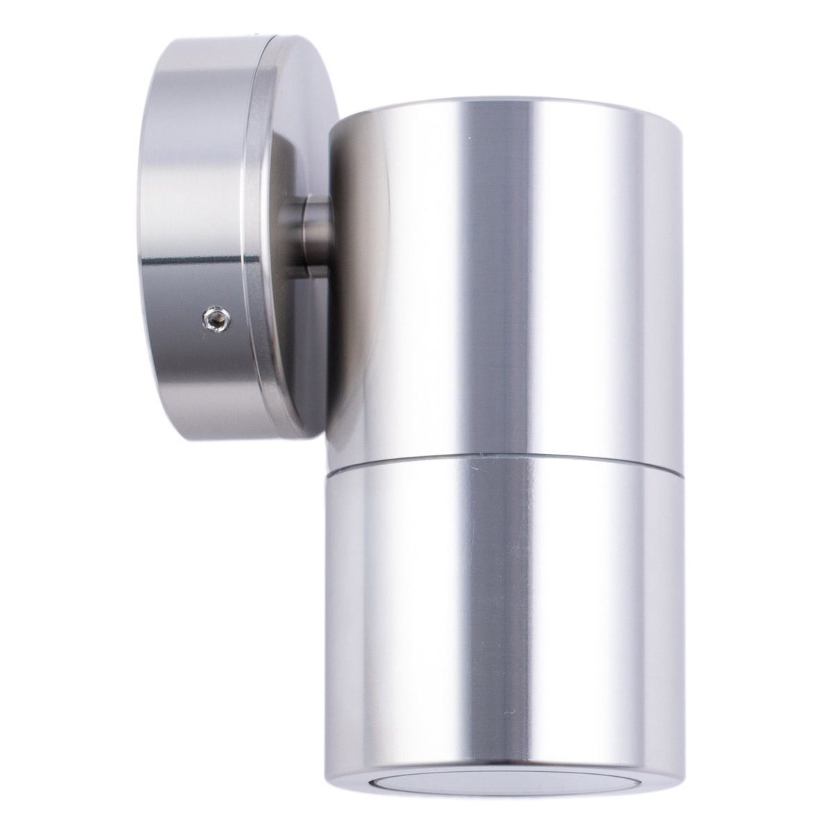 Fixed GU10 Exterior Surface Mounted Wall Pillar Spot Light in Shiny Silver