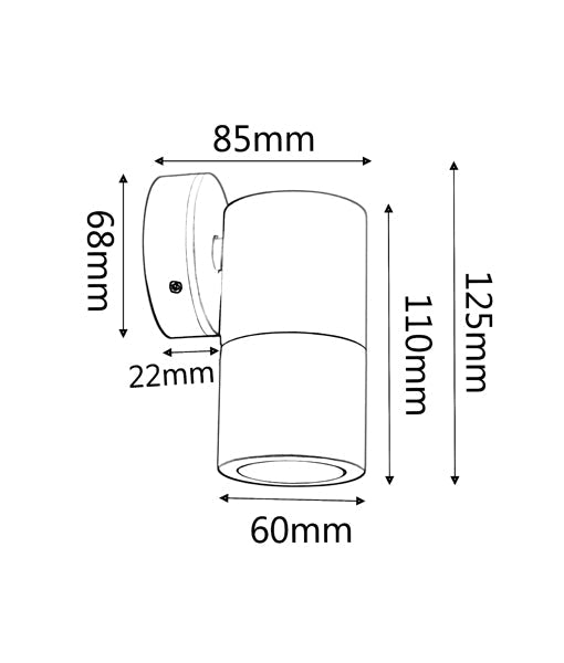 GU10 Exterior Wall Pillar Spot Lights (Anodized Aluminium) IP65