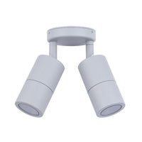 Thumbnail for Double Adjustable GU10 Exterior Surface Mounted Wall Pillar Spot Light in Matt Grey