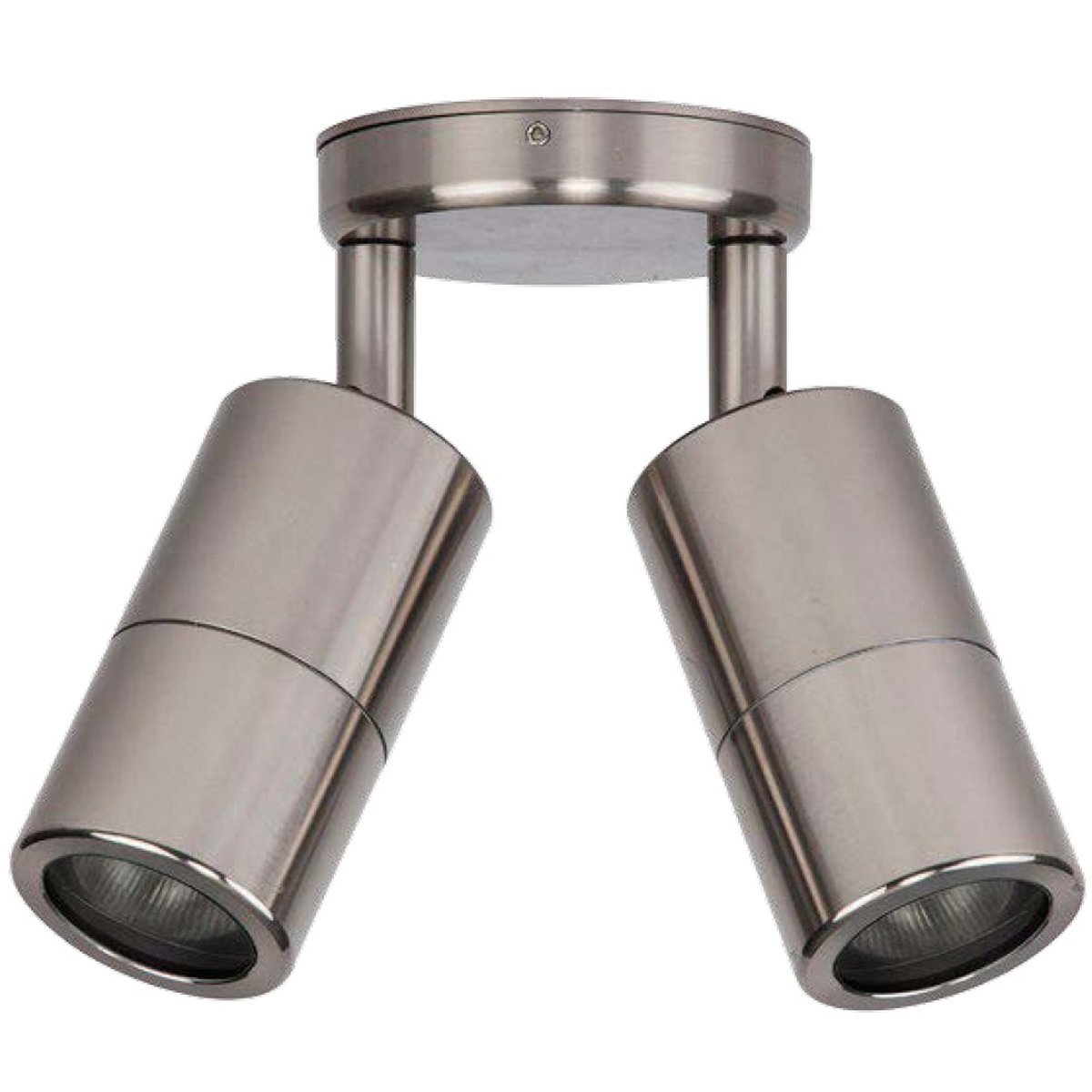 Double Adjustable GU10 Exterior Surface Mounted Wall Pillar Spot Light in 316 Stainless Steel