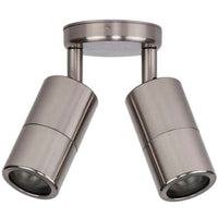 Thumbnail for Double Adjustable GU10 Exterior Surface Mounted Wall Pillar Spot Light in 316 Stainless Steel