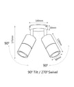 MR16 Exterior Wall Pillar Spot Lights (Black Aluminium) IP65