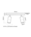 GU10 Exterior Adjustable Head Bar Lights (Black) IP44