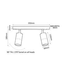 Thumbnail for GU10 Exterior Adjustable Head Bar Lights (Titanium) IP44