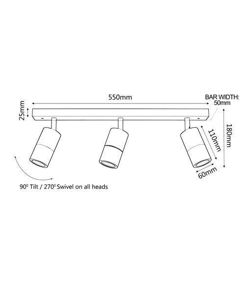 PG3BAR Dimensions