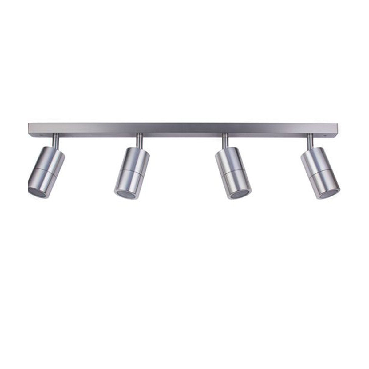 Four Adjustable GU10 Exterior Head Bar Light in Titanium