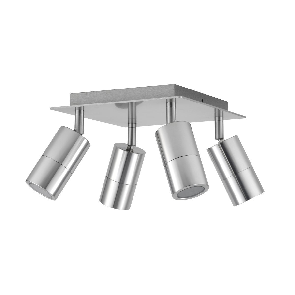 Four Adjustable GU10 Exterior Head Square Light in Titanium