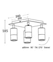 GU10 Exterior Adjustable Head Bar Lights (Titanium) IP44