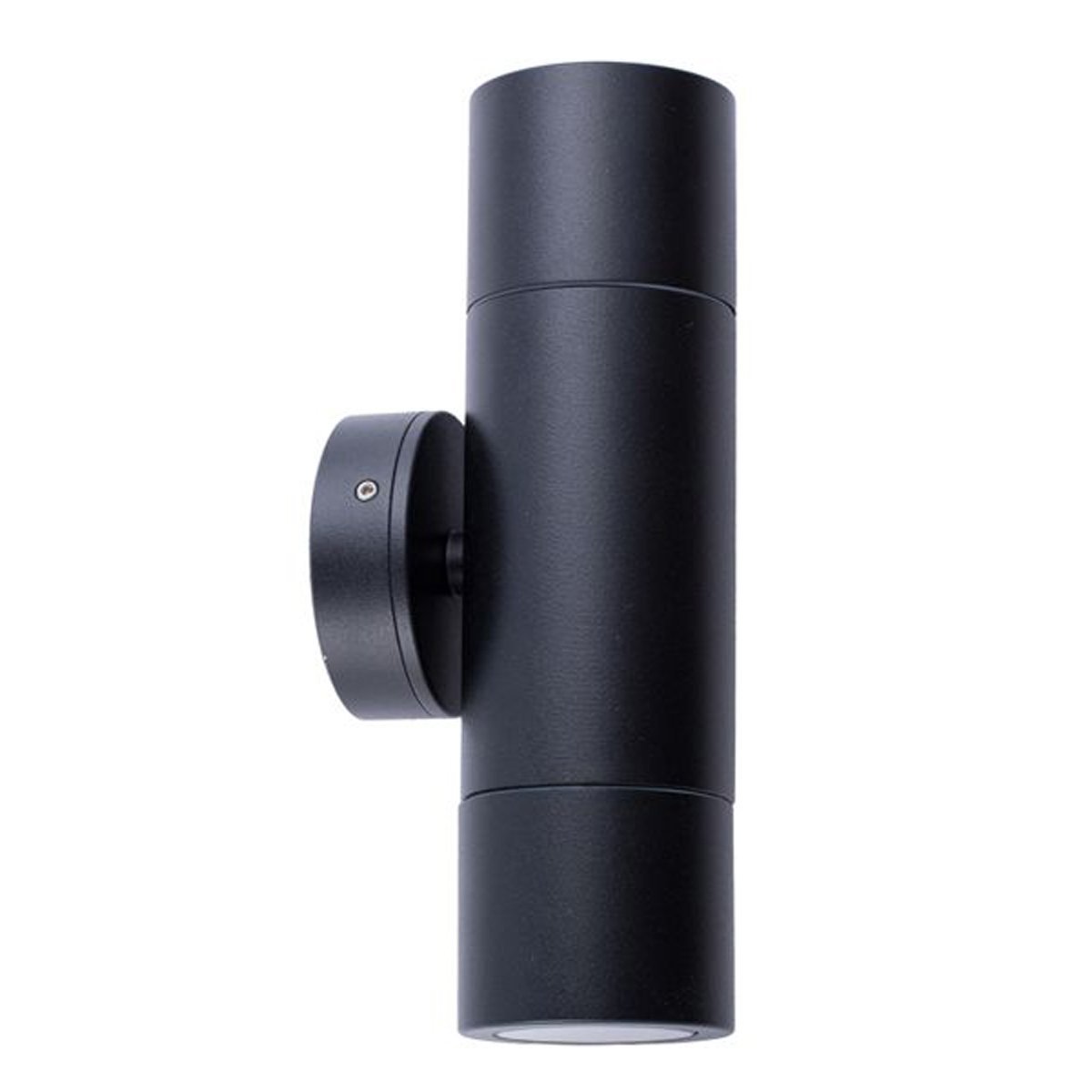 Up and Down GU10 Exterior Surface Mounted Wall Pillar Spot Light in Black