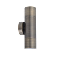 Thumbnail for Up and Down GU10 Exterior Surface Mounted Wall Pillar Spot Light in Antique Brass