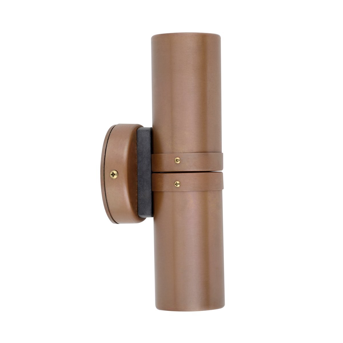 Up and Down GU10 Exterior Surface Mounted Wall Pillar Spot Light in Aged Copper