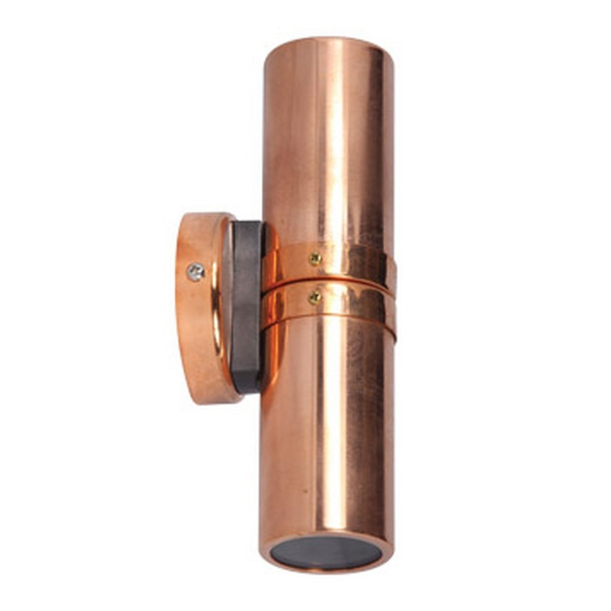 Up and Down GU10 Exterior Surface Mounted Wall Pillar Spot Light in Copper