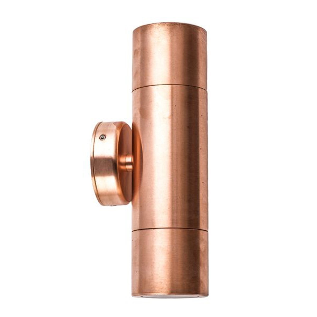 Up and Down GU10 Exterior Surface Mounted Wall Pillar Spot Light in Copper