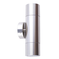 Thumbnail for Up and Down GU10 Exterior Surface Mounted Wall Pillar Spot Light in Shiny Silver