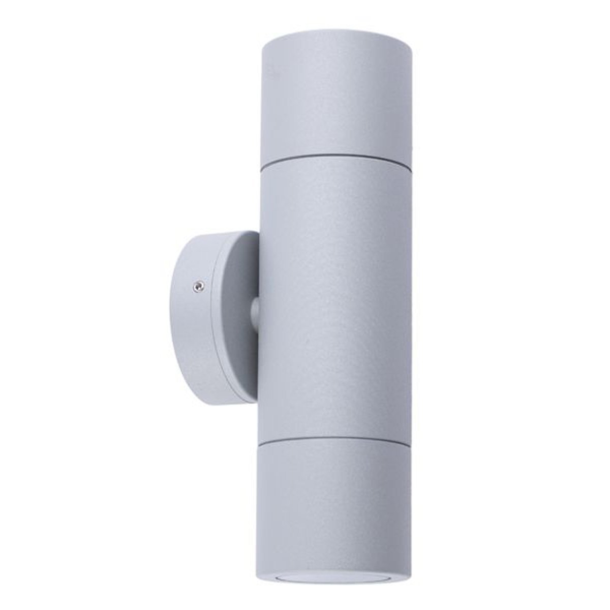 Up and Down GU10 Exterior Surface Mounted Wall Pillar Spot Light in Matt Grey