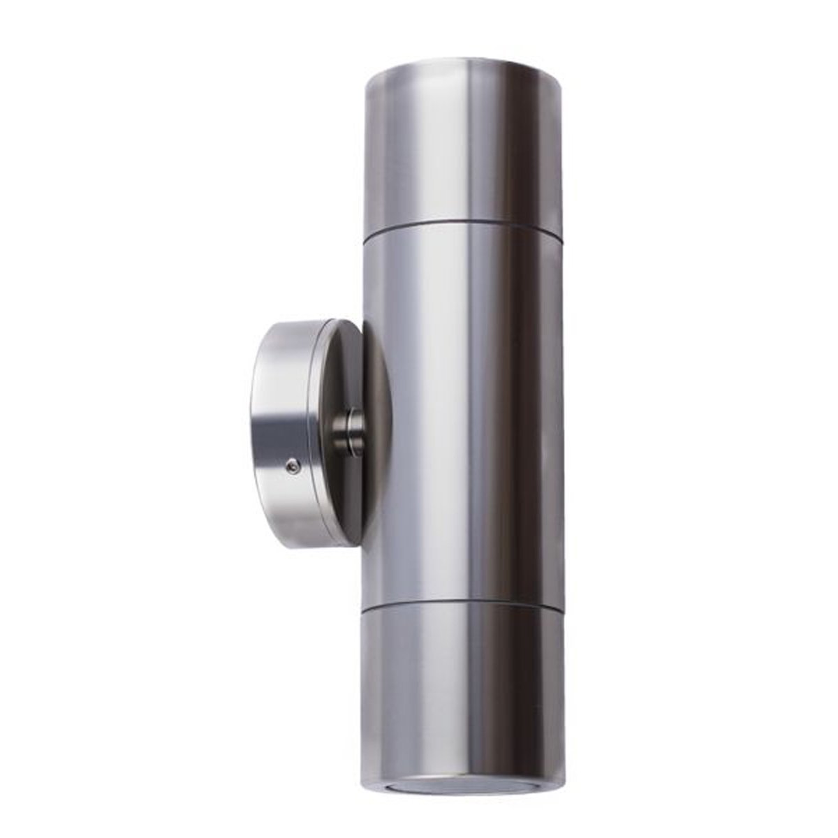 Up and Down GU10 Exterior Surface Mounted Wall Pillar Spot Light in Titanium