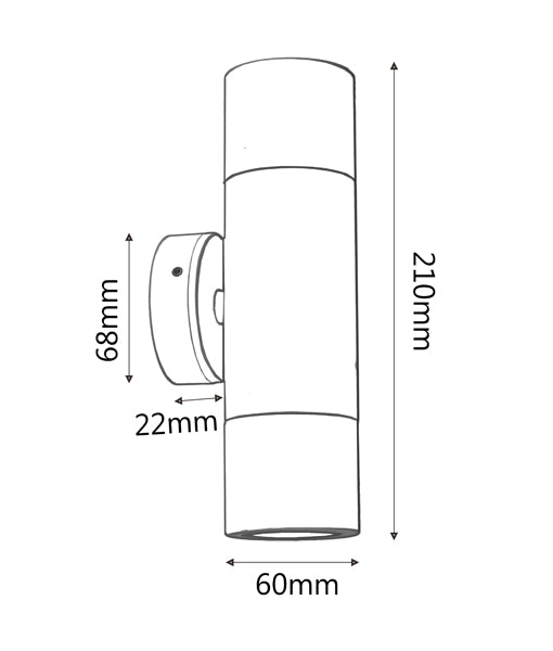 GU10 Exterior Wall Pillar Spot Lights (Solid Polished Brass) IP65