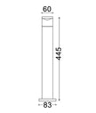 PHARE: MR16 Surface Mounted Titanium Anti Glare Bollard Light IP54