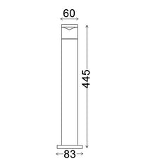 Thumbnail for PHARE: MR16 Surface Mounted Titanium Anti Glare Bollard Light IP54