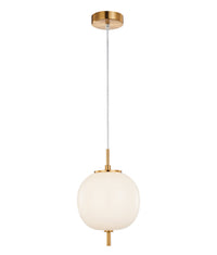 Thumbnail for PINO: Interior Opal Matte / Smokey Black Mirror Finish Glass Round Pendant Lights