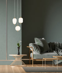 Thumbnail for PINO: Interior Opal Matte / Smokey Black Mirror Finish Glass Oval Pendant Lights