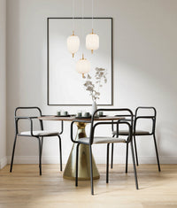 Thumbnail for PINO: Interior Opal Matte / Smokey Black Mirror Finish Glass Oval Pendant Lights