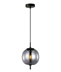 Thumbnail for PINO: Interior Opal Matte / Smokey Black Mirror Finish Glass Round Pendant Lights
