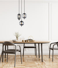 Thumbnail for PINO: Interior Opal Matte / Smokey Black Mirror Finish multiple Pendant Lights