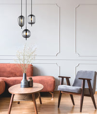 Thumbnail for PINO: Interior Opal Matte / Smokey Black Mirror Finish multiple Pendant Lights
