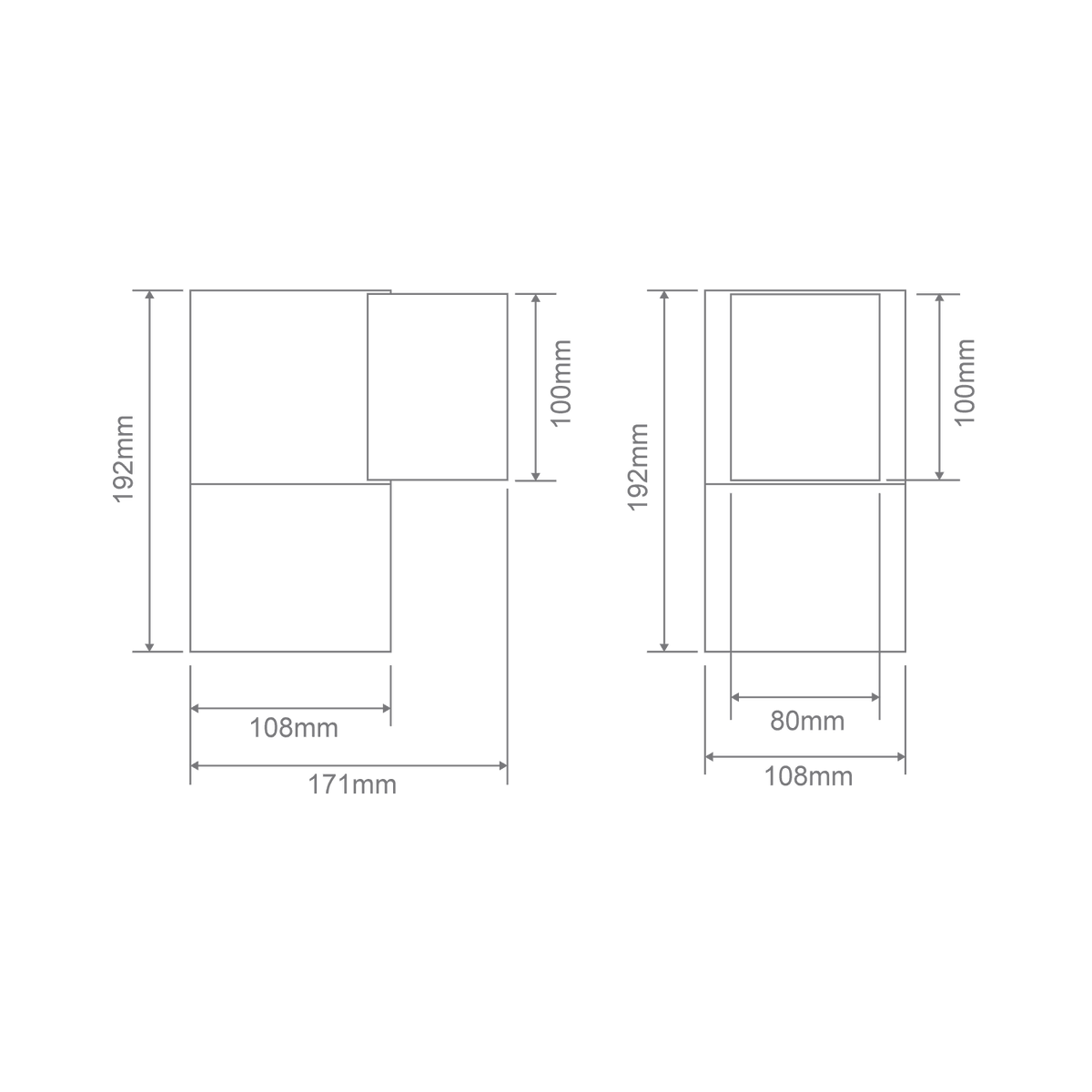 Piper-Pro-1 10W LED Wall Square IP65 E27 TRIO