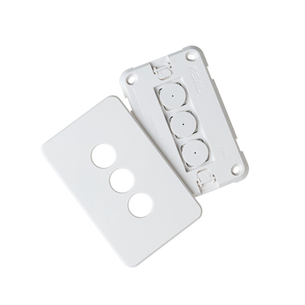 Pixie Ambience Face Plate 3 Gang Gloss White