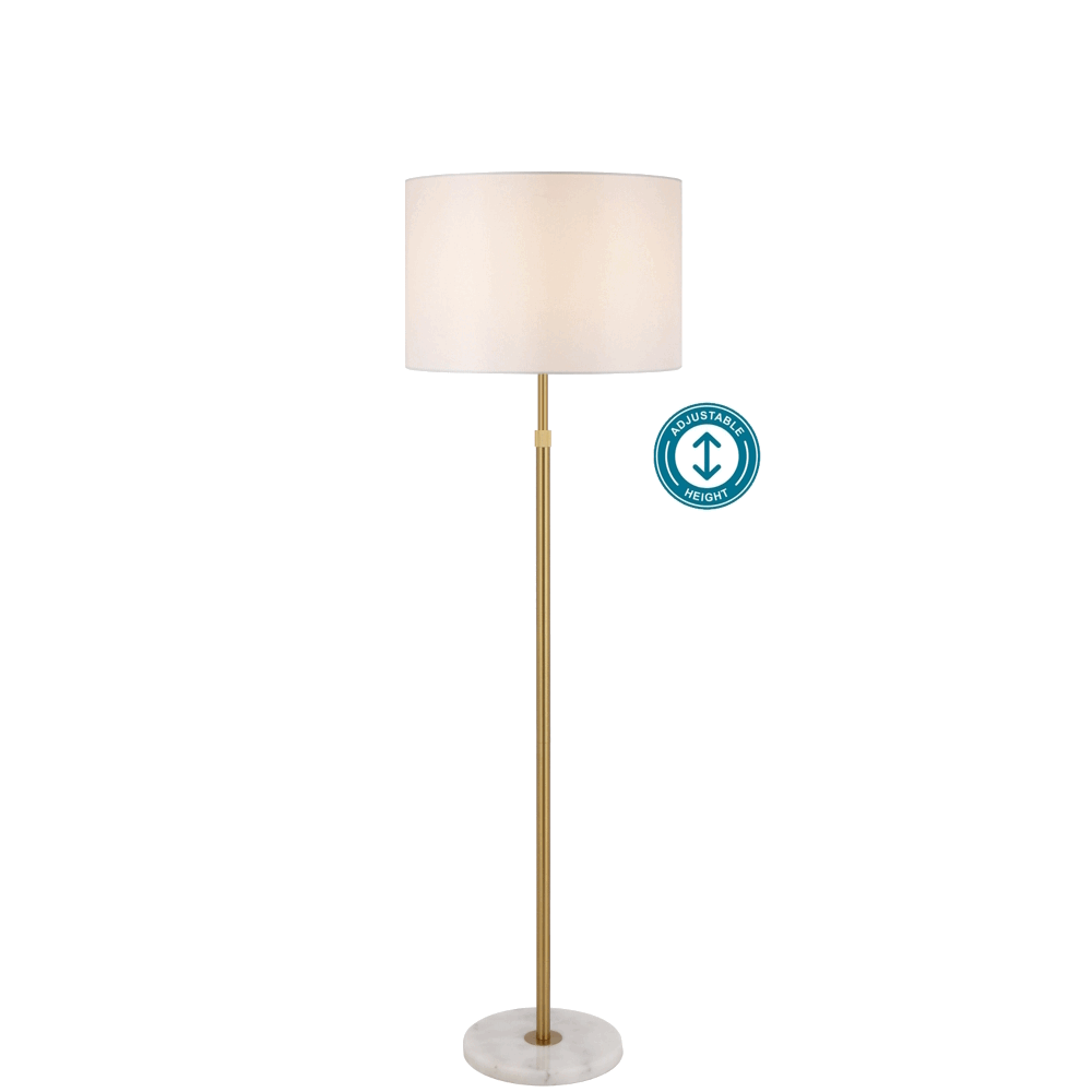 Placin Bronze/Ivory/White Marble or Antique Gold/Ivory/White Marble Adjustable Floor Lamp