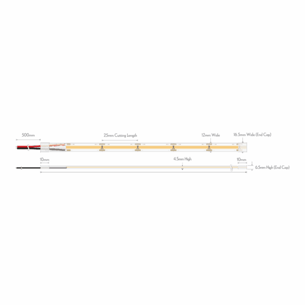 Plex-COB-10-IP67 Strip IP67 CRI90 24V 640LED/M 50M - 2700k