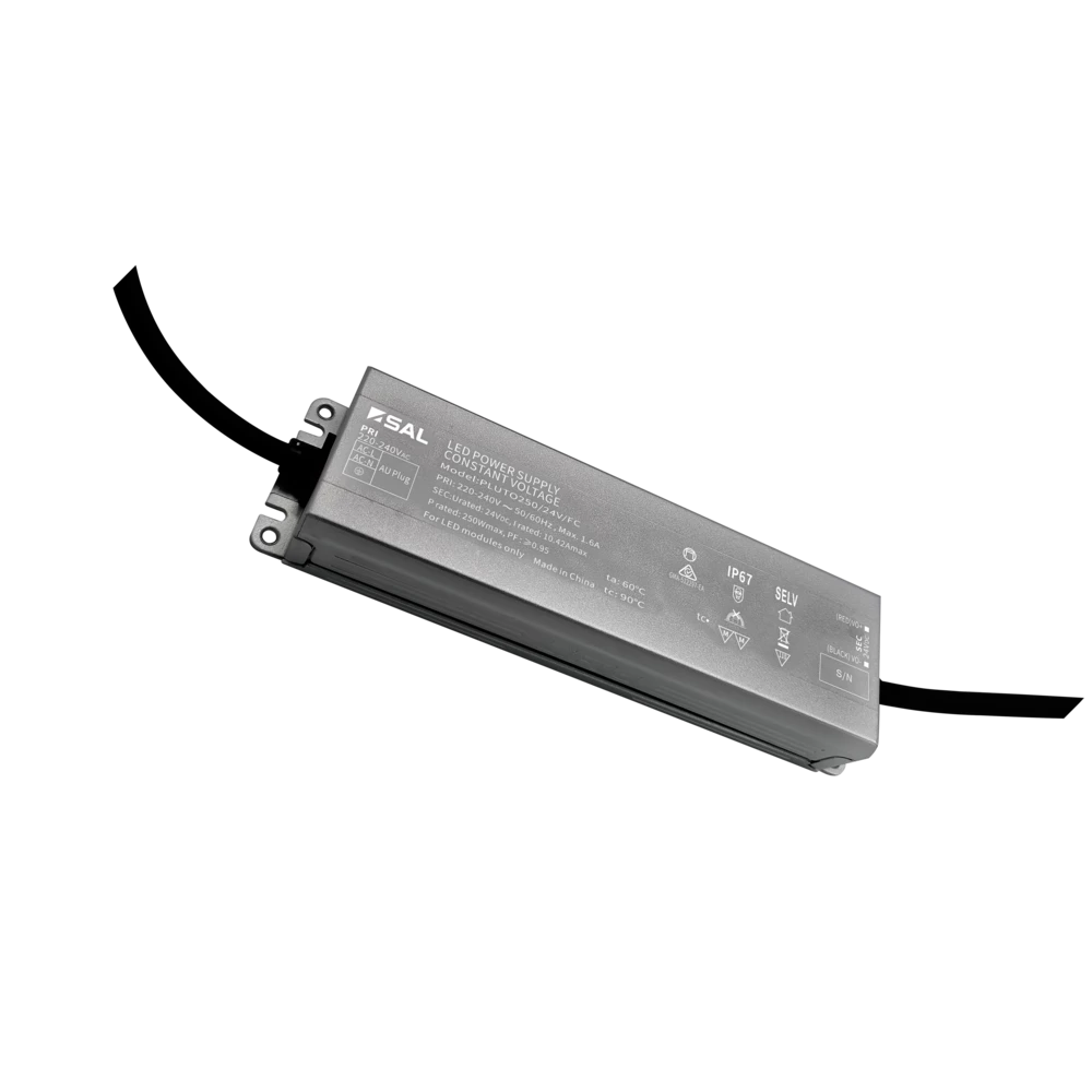 SAL Pluto LED Driver 250W 24V Flicker Control IP67 Flex & Plug