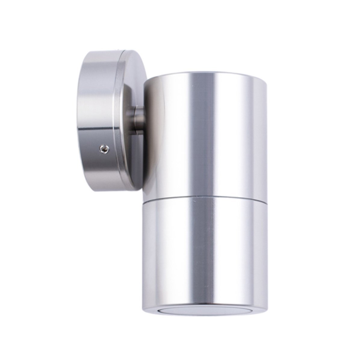 Fixed MR16 Exterior Surface Mounted Wall Pillar Spot Light in Shiny Silver