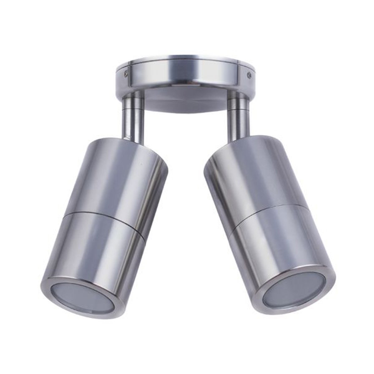 Double Adjustable MR16 Exterior Surface Mounted Wall Pillar Spot Light in Titanium