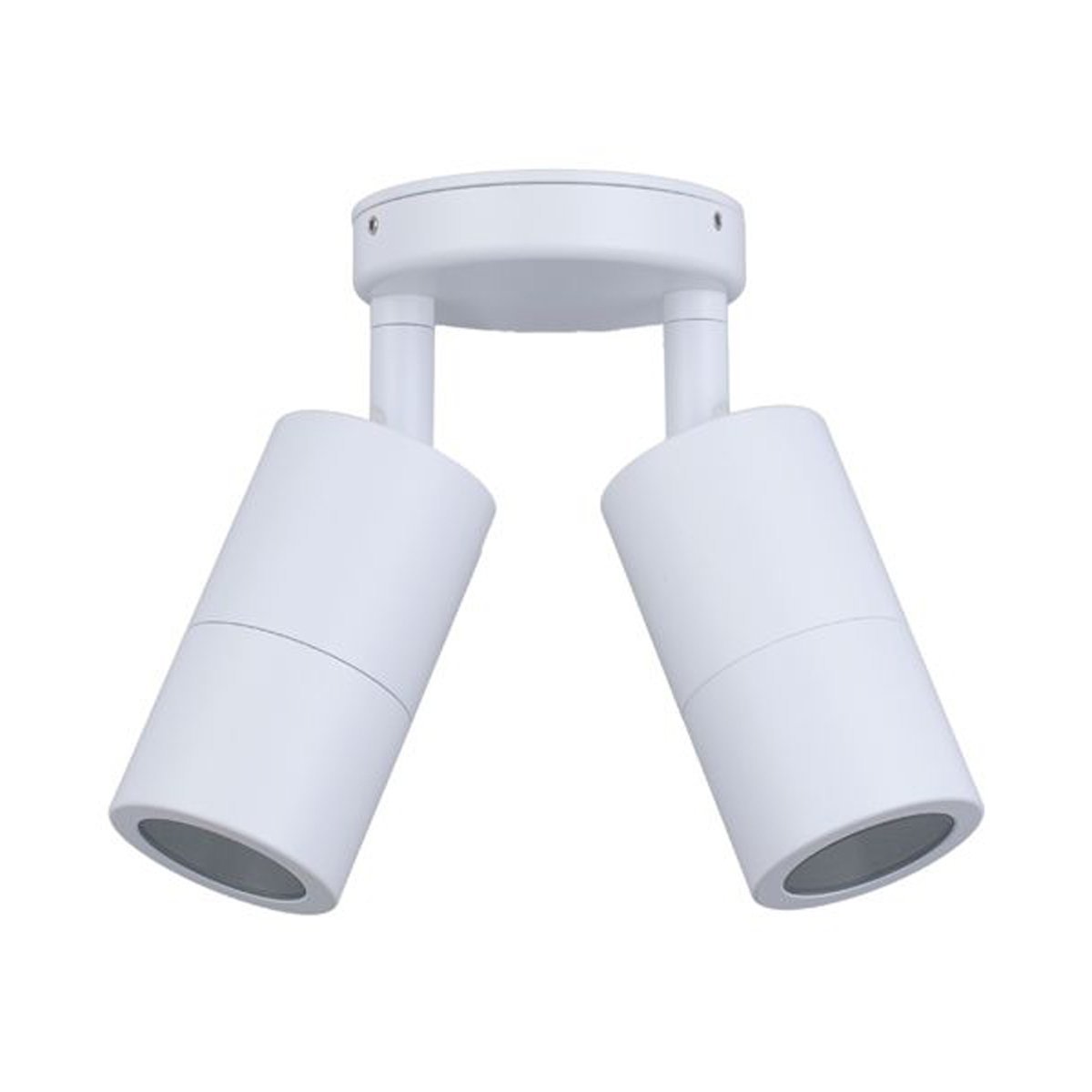 Double Adjustable MR16 Exterior Surface Mounted Wall Pillar Spot Light in White