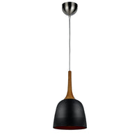 Thumbnail for Polk 200mm 1 Light Pendant in Oak and Black