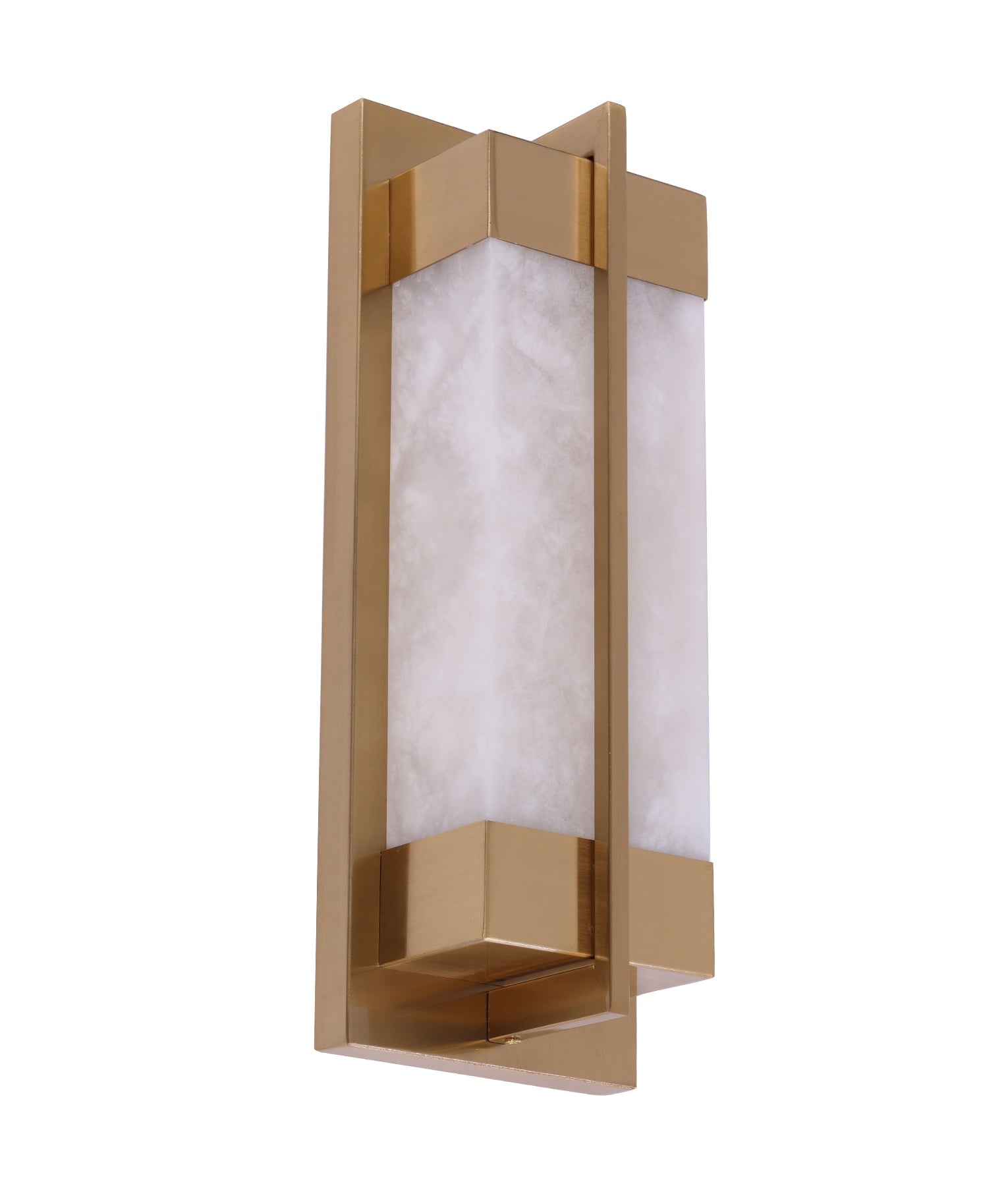 Puente: Interior Rectangular Marble with Brass Highlight Wall Light