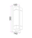 Puente: Interior Rectangular Marble with Brass Highlight Wall Light