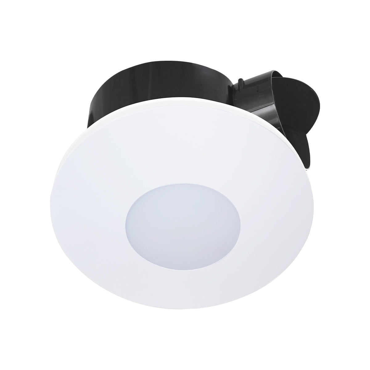 AIRBUS 250 - Premium Quality AC Side Ducted Exhaust Fan -14w Tri Colour LED Panel -White, round, low sheen, rotational fascia